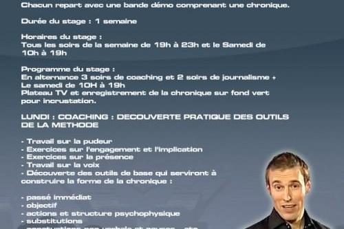 Formation accélérée d'animateur TV