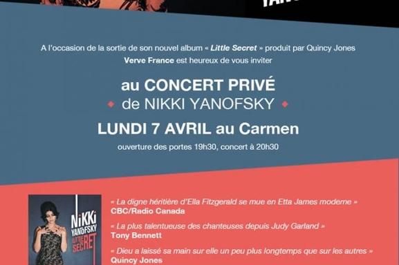 Nikki Yanofski en concert privé dans une ambiance groovie, jazzy & soul, casting.fr vous invite !