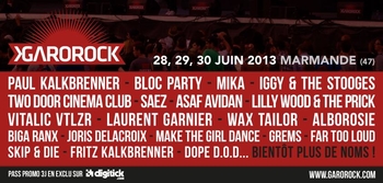 Le Festival "Garorock" c'est 40 artistes en plein air 28/29/30 juin à Marmande !